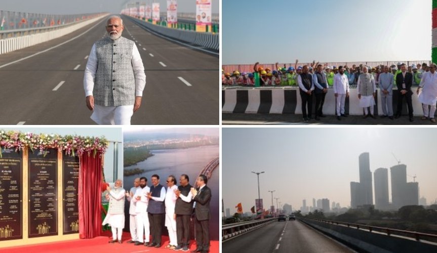 पंतप्रधानांच्या हस्ते नवी मुंबईत अटलबिहारी वाजपेयी शिवडी-न्हावा शेवा अटल सेतूचे उद्घाटन