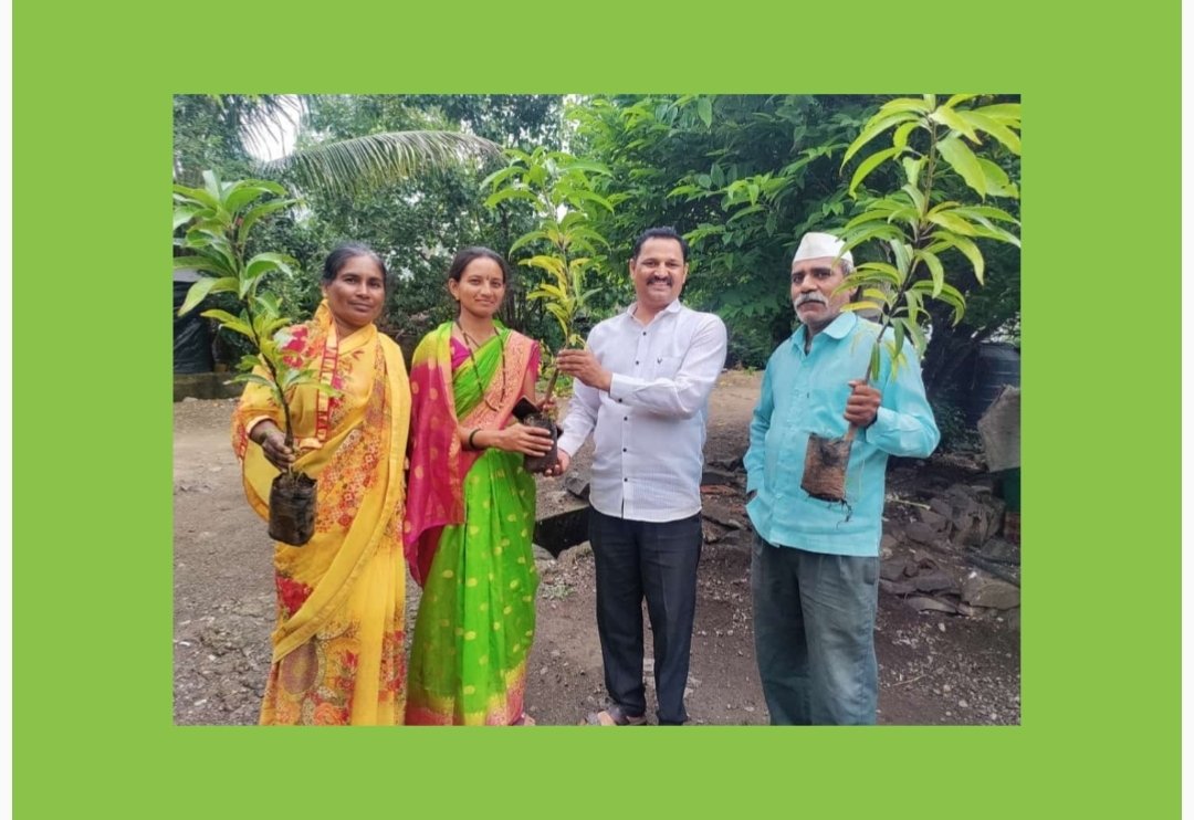 सर्वोदय ट्रस्टतर्फे चांदवडीत केशर आंबा झाडांचे मोफत वाटप