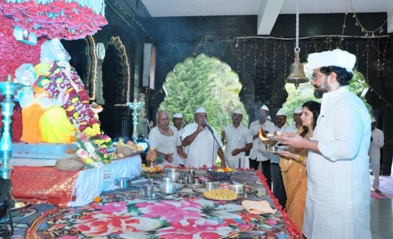 अजिंक्यतारा सहकारी साखर कारखाना कार्यस्थळावर श्री गणेशाची प्रतिष्ठापना