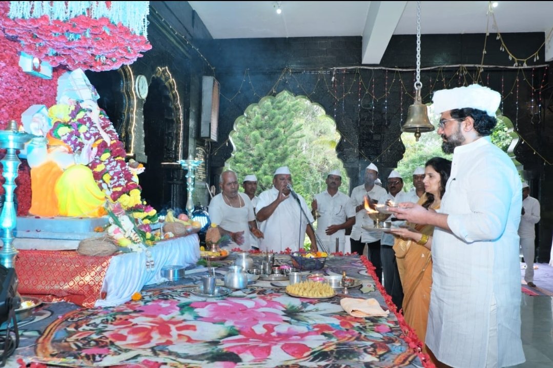 अजिंक्यतारा सहकारी साखर कारखाना कार्यस्थळावर श्री गणेशाची प्रतिष्ठापना