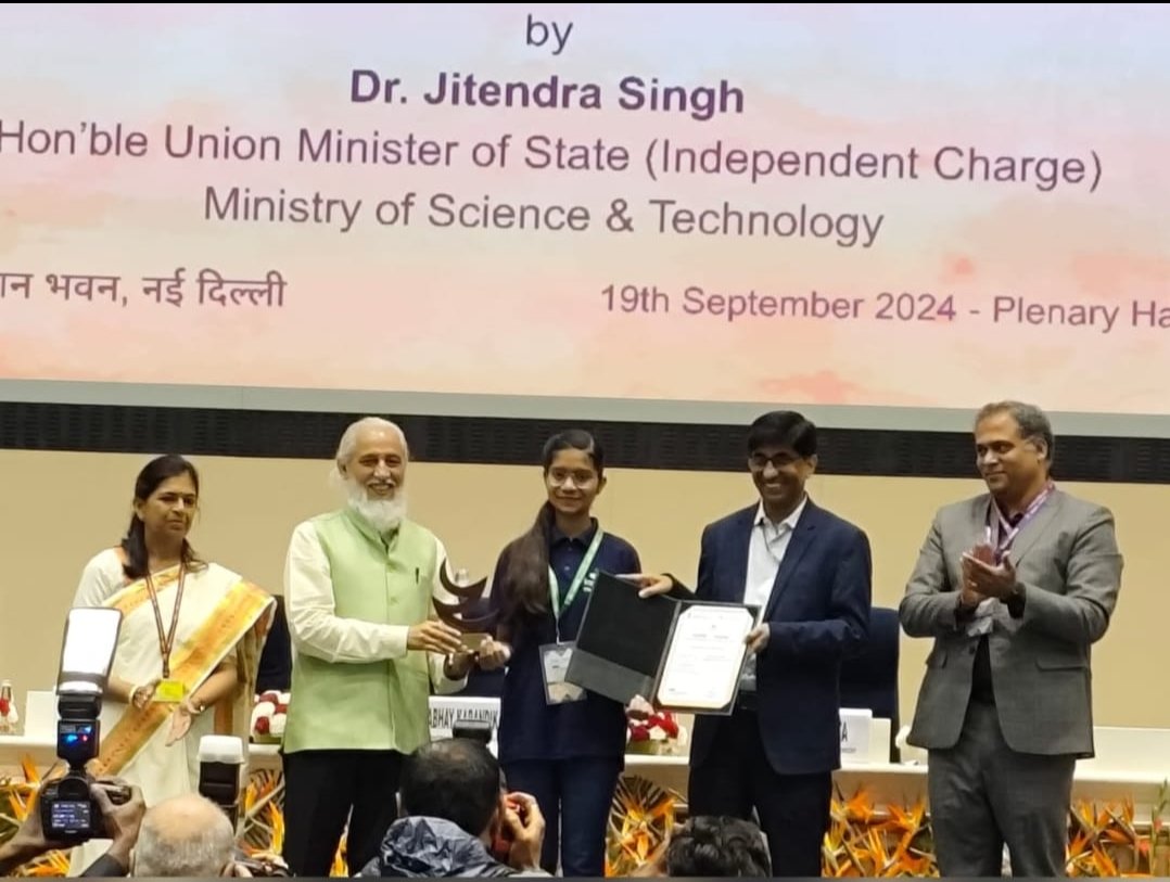 ज्ञानदीप स्कूल वाई च्या कु.सज्ञा वाशिवले हिच्या ” स्मार्ट मल्टीपर्पज टेबल” या उपकरणास राष्ट्रस्तरीय इन्स्पायर मानक ॲवार्ड