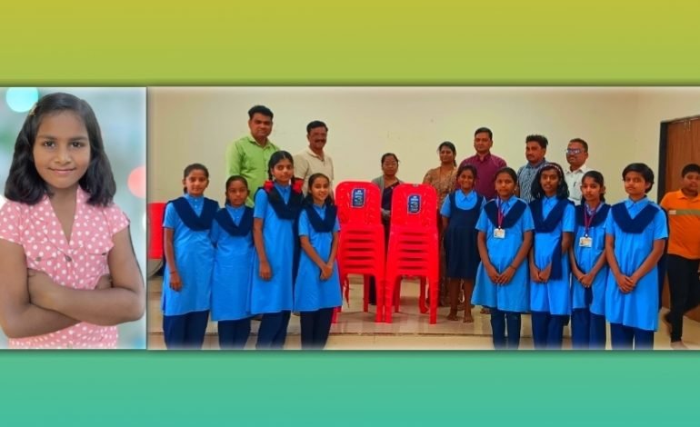 स्नेहवर्धिनीच्या वाढदिवसानिमित्त शाळेस खुर्च्यांची भेट