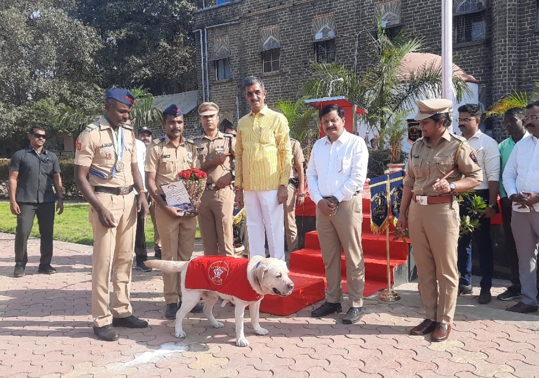 भारतीय पोलीस कर्तव्य मेळाव्यात श्वान सुर्याने पटकविले सुवर्ण पदक