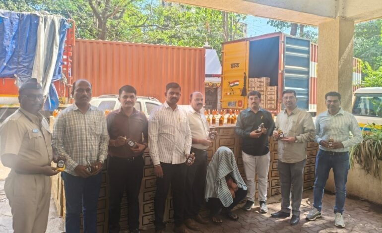 परराज्यातील अवैध मद्य वाहतूकप्रकरणी कारवाई;  1 कोटी 72 लाखाचा मुद्देमाल जप्त