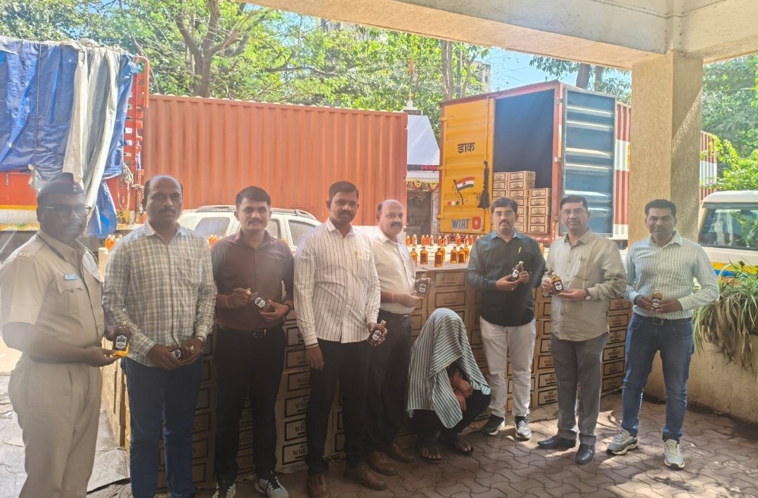 परराज्यातील अवैध मद्य वाहतूकप्रकरणी कारवाई;  1 कोटी 72 लाखाचा मुद्देमाल जप्त