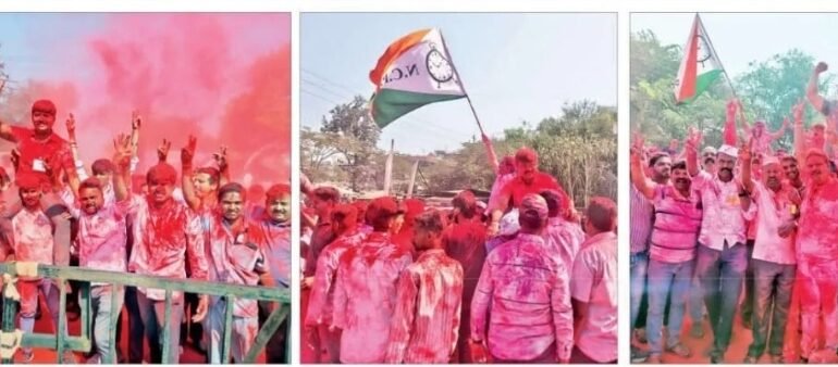 वाईत मकरंद पाटील यांच्या नेतृत्वाखाली राष्ट्रवादीचा दणदणीत विजय