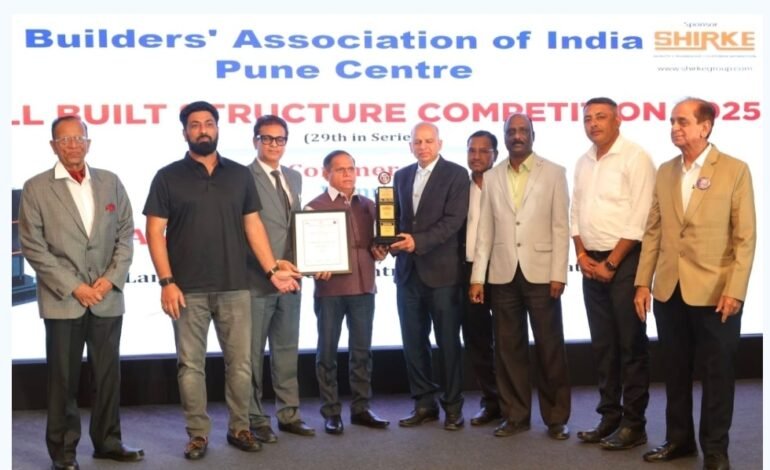 कंग्राळकर असोसिएटस च्या लँडमार्क टॉवर्सला “वेल बिल्ट स्ट्रक्चर” पुरस्कार प्रदान.