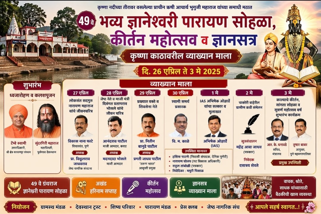 भुईंजमध्ये भक्ती, ज्ञान आणि संस्कृतीचा उत्सव; पारायण, कीर्तन व व्याख्यानमालेला सुरुवात