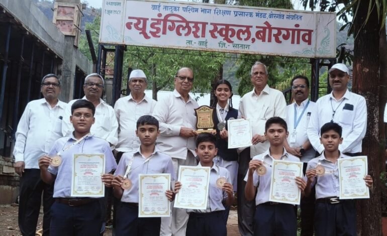 राज्यस्तरीय जंप रोप स्पर्धेत न्यू इंग्लिश स्कूल, बोरगावची सुवर्णमय झेप; विद्यार्थ्यांची पदकांची लयलूट