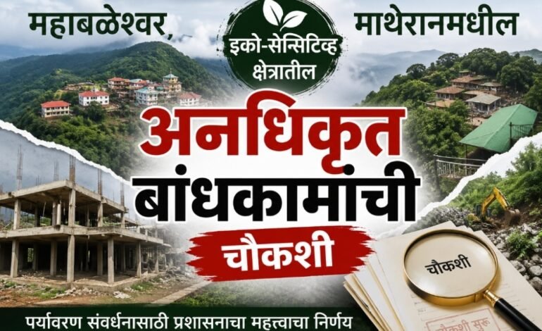 महाबळेश्वर, माथेरानमधील इको – सेन्सिटिव्ह क्षेत्रातील अनधिकृत बांधकामांची चौकशी  –  महसूलमंत्री चंद्रशेखर बावनकुळे